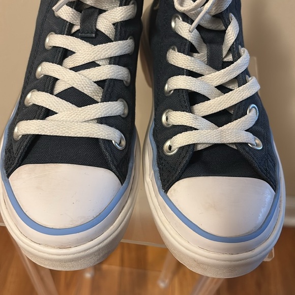 Converse All Satar Kids Navy Blue High-Top Sneakers - Picture 8 of 9